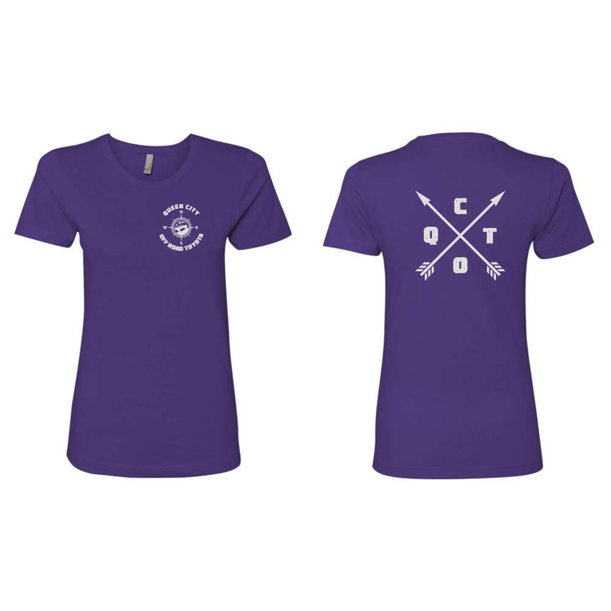 QCOT Arrow Cross logo LADIES T-Shirt | Family Sweet Tees Screen