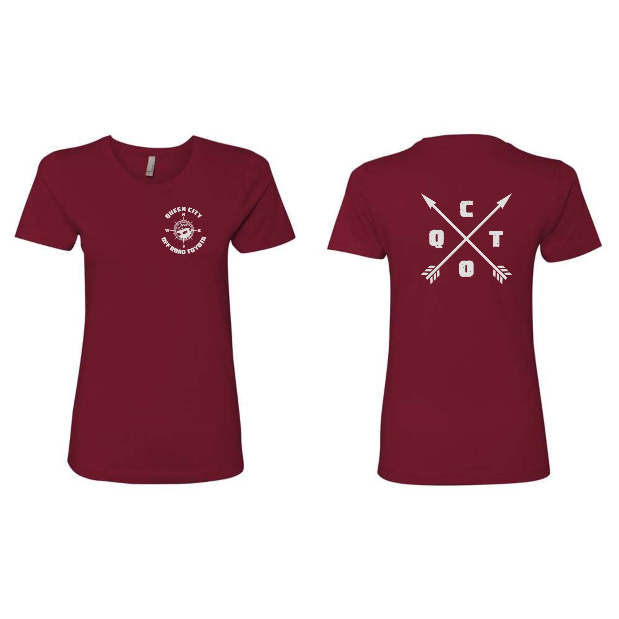 QCOT Arrow Cross logo LADIES T-Shirt | Family Sweet Tees Screen