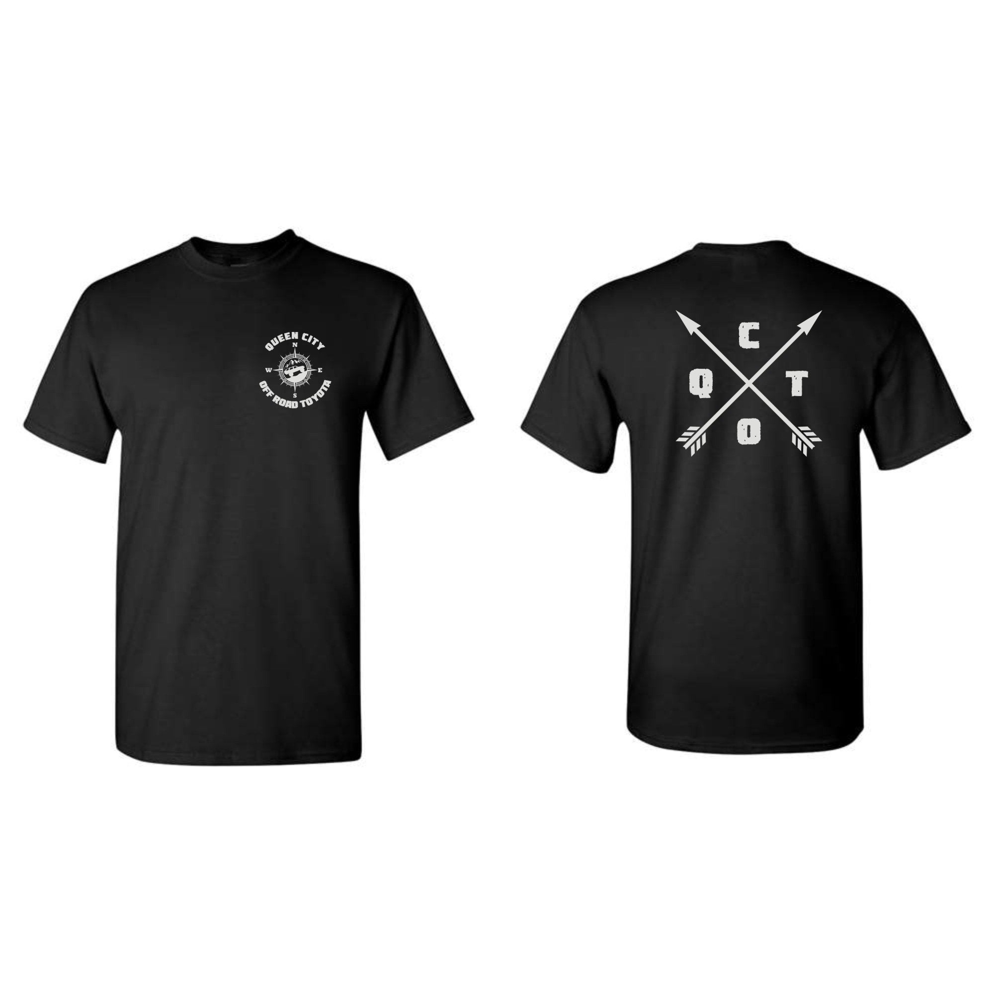 QCOT Arrow Cross logo T-Shirt | Family Sweet Tees Screen Printing